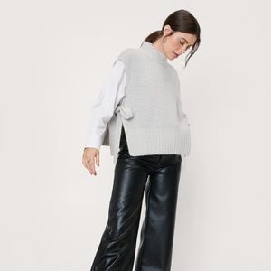 NastyGal Side Tie Knit Top